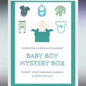 Baby Boy Mystery Box - 0-3 M to 6M - 8 Pieces for $20